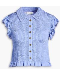 Sandro - Cropped Striped Stretch-Jersey Top - Lyst