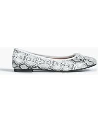 French Sole - Amelie Snake-print Leather Ballet Flats - Lyst