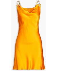 Cult Gaia - Nerida Chain-trimmed Silk-blend Satin Mini Dress - Lyst