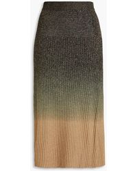 JOSEPH - Dégradé Metallic Ribbed-knit Midi Skirt - Lyst