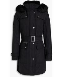 DKNY - Faux Fur Hood Belted Anorak - Lyst