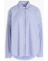 Brunello Cucinelli - Striped Stretch-cotton Poplin Shirt - Lyst