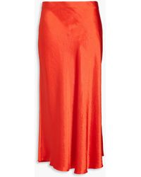 Vince - Midirock aus satin in knitteroptik - Lyst