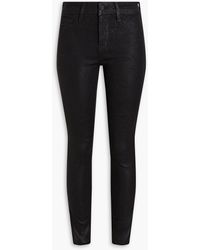 L'Agence - Margot Glittered Coated Mid-rise Skinny Jeans - Lyst