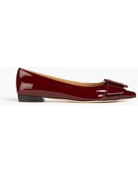 Sergio Rossi - Buckled Patent-leather Point-toe Flats - Lyst