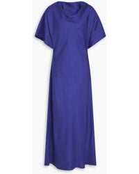 Rohe - Draped Silk-Twill Maxi Dress - Lyst