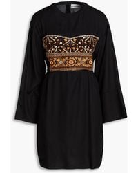 Antik Batik - Bettina Embroidered Crepe Mini Dress - Lyst