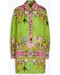 Emilio Pucci - Printed Cotton-poplin Mini Shirt Dress - Lyst