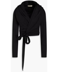 Nicholas - Constance Cropped Jersey Hooded Wrap Top - Lyst