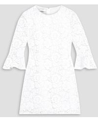Valentino Garavani - Fluted Cotton-blend Corded Lace Mini Dress - Lyst