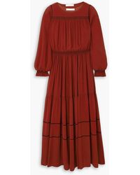 See By Chloé - Embroidered Georgette Maxi Dress - Lyst