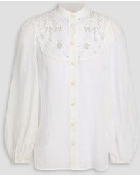 Zimmermann - Broderie Anglaise Ramie Blouse - Lyst
