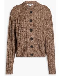 Autumn Cashmere - Marled Cable-Knit Cashmere And Silk-Blend Cardigan - Lyst