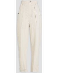 Isabel Marant - Rowina Pleated Cotton-canvas Tapered Pants - Lyst
