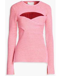 3.1 Phillip Lim - Cutout Ribbed Cotton-blend Sweater - Lyst