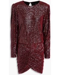 retroféte - Flynn Ruched Sequined Tulle Mini Dress - Lyst