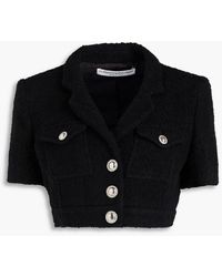 Alessandra Rich - Cropped Wool-blend Bouclé-tweed Jacket - Lyst