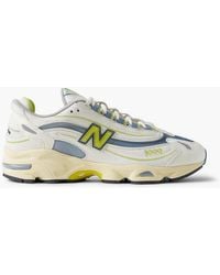 New Balance - M1000 Embroidered Leather And Mesh Sneakers - Lyst