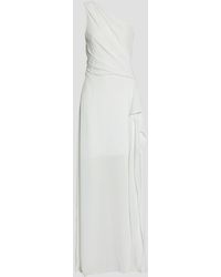 Halston - One-shoulder Draped Crepe Gown - Lyst