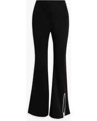 Area - Cutout Crystal-embellished Jersey Flared Pants - Lyst