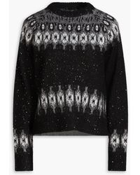 ATM - Sequin-embellished Fair Isle Jacquard-knit Sweater - Lyst