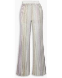 Missoni - Sequin-embellished Striped Ribbed-knit Wide-leg Pants - Lyst