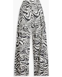 Ulla Johnson - Cai Pleated Zebra-print Jacquard Wide-leg Pants - Lyst