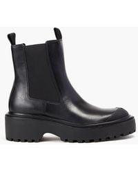 Tory Burch - Rubber-trimmed Leather Chelsea Boots - Lyst