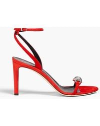 Giuseppe Zanotti - Blinda Embellished Suede Slingback Sandals - Lyst