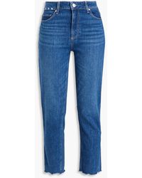 PAIGE - Sarah hoch sitzende cropped jeans mit schmalem bein in distressed-optik - Lyst