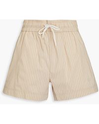 FRAME - Striped Cotton-blend Poplin Shorts - Lyst