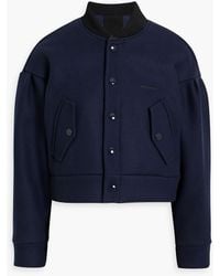RED Valentino - Cropped Wool-blend Felt Bomber Jacket - Lyst