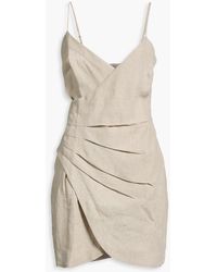 Casa Raki - Tami Wrap-Effect Linen Mini Dress - Lyst