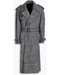 Emporio Armani - Belted Prince Of Wales Checked Twill Trench Coat - Lyst