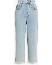 Isabel Marant - Frayed High-rise Straight-leg Jeans - Lyst