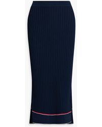 Thom Browne - Striped Cable-knit Midi Skirt - Lyst