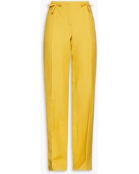 Valentino Garavani - Bow-embellished Wool And Silk-blend Straight-leg Pants - Lyst