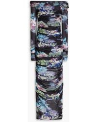 Nicholas - Off-the-shoulder Floral-print Stretch-mesh Maxi Dress - Lyst