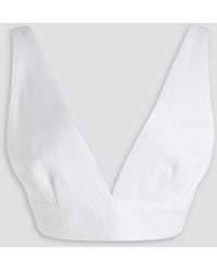 Sandro - Pleated Crepe Bra Top - Lyst