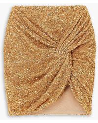 Self-Portrait - Minirock aus crêpe mit pailletten und twist-detail - Lyst