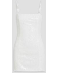 HVN - Mia Sequined Cotton-mesh Mini Dress - Lyst