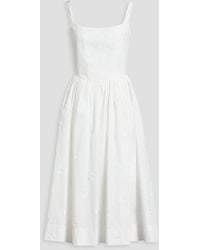 Maje - Sequin-Embellished Poplin Midi Dress - Lyst