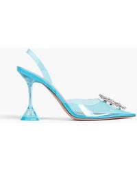 AMINA MUADDI - Begum Crystal-Embellished Pvc Slingback Pumps - Lyst