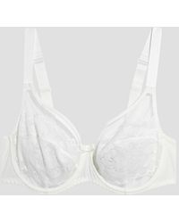 Maison Lejaby Camélia Embroidered Tulle And Stretch-jersey Underwired Bra - White