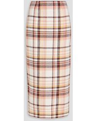 Zimmermann - Checked Linen And Cotton-blend Midi Pencil Skirt - Lyst