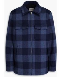 Sandro - Checked Wool-blend Felt Jacket - Lyst