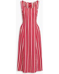 Jason Wu - Pleated Striped Crepe Midi Dress - Lyst