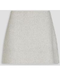 Theory - Gingham Wool-felt Mini Skirt - Lyst
