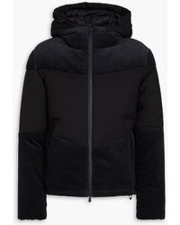 Emporio Armani - Quilted Corduroy-paneled Twill Hooded Down Jacket - Lyst