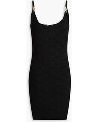 Versace - Embellished Jacquard-knit Mini Dress - Lyst